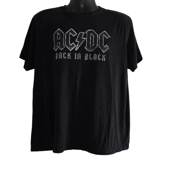 AC/DC | Shirts | Acdc Mens Size Xl Black White Back In Black Tshirt ...